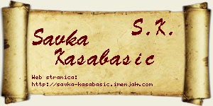Savka Kasabašić vizit kartica